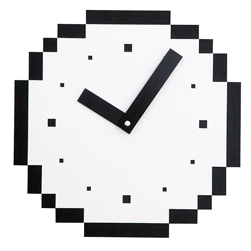Cute Creative Wall Clock Kids Nordic Modern Pixel Novelty Wooden Silent Round Orologio Parete Watch DE50WCYY | Дом и сад