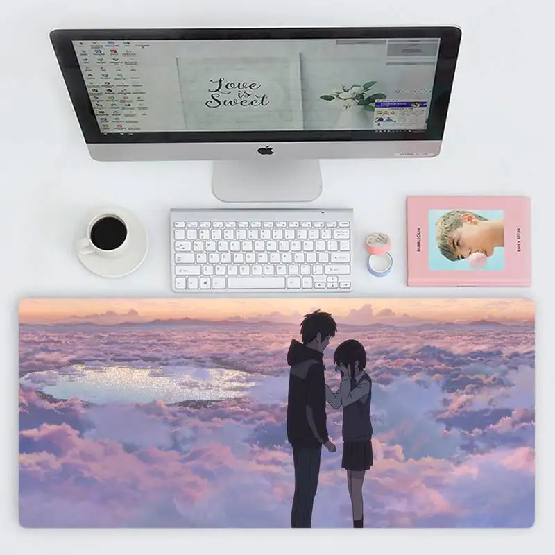 

your name love cartoon Unique Desktop Pad Game Mousepad Desk Table Protect Game Office Work X XL Non-slip Laptop Cushion