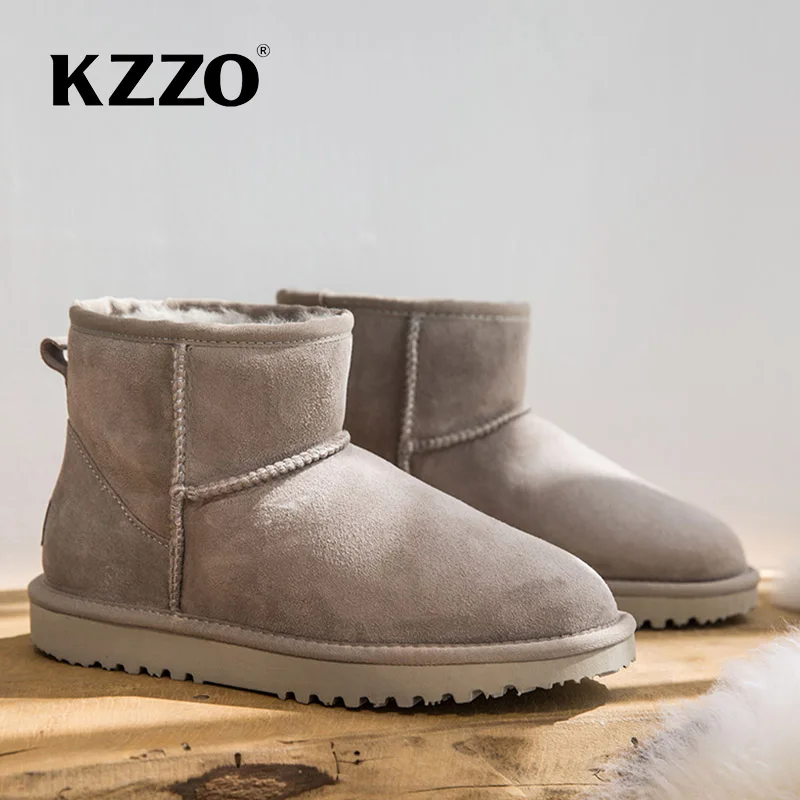 

New 2021 fashion Australia Nature wool lined Cowhide upper ankle winter women classic snow boots High-quality genuine leather
