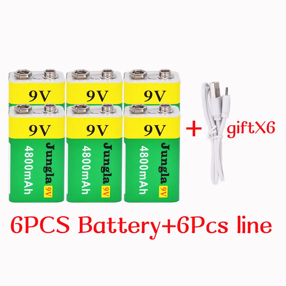 

NEWEST High capacity USB Battery 9V 4800mAh Li-ion Rechargeable Battery USB lithium battery for Toy Remote Control drop shipping