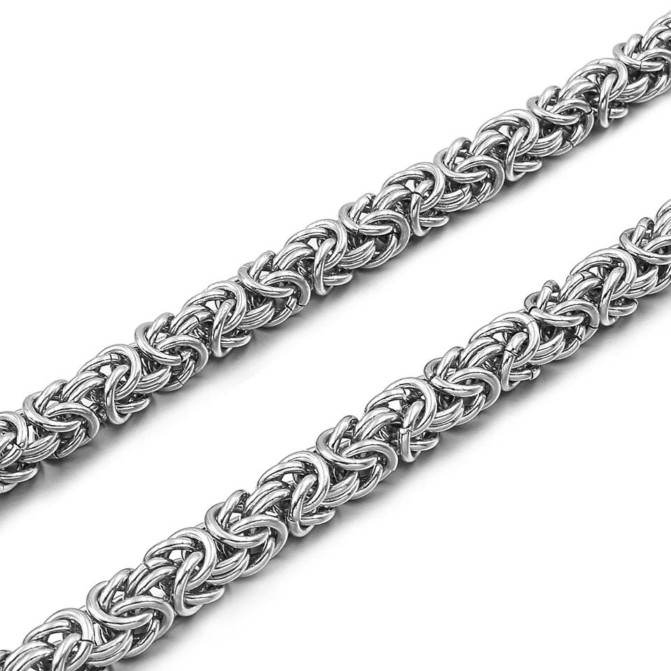 silver color STYLE 2 GOKADIMA 7 мм 316L нержавеющая сталь ожерелья Византийская цепь новые мужские ювелирные изделия модные крутые подарки, WN021 - Окраска металла: silver color STYLE 2