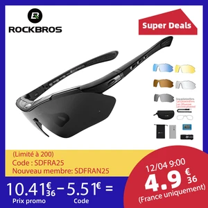 Rockbros polarized sports mens Sunglasses road bike glasses mountain bike riding protective sunglasses 5 lenses