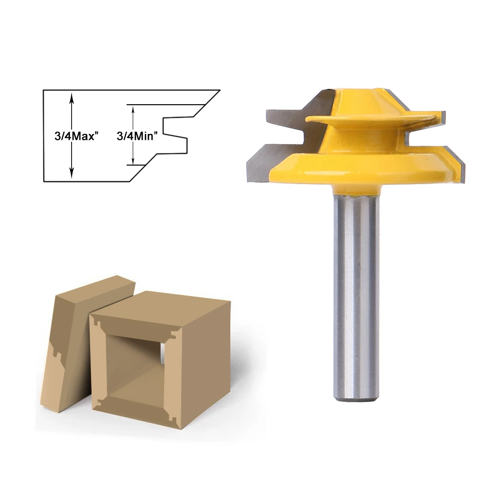 45 градусов Фреза фреза для древесины набор резец Карбид хвостовик мельница