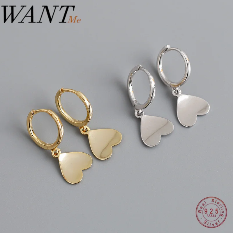 WANTME минималистичные глянцевые серьги-гвоздики с кисточкой и сердцем для женщин