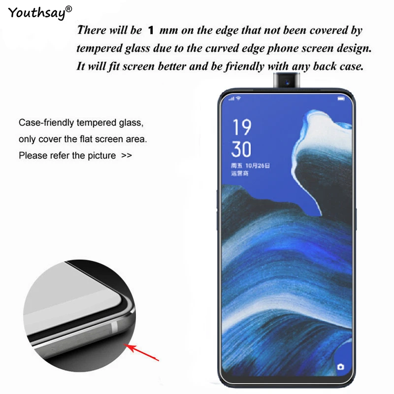 Pel&iacute;cula protectora de vidrio templado para OPPO, pel&iacute;cula de vidrio para OPPO Reno2 Z, 2 uds.-2