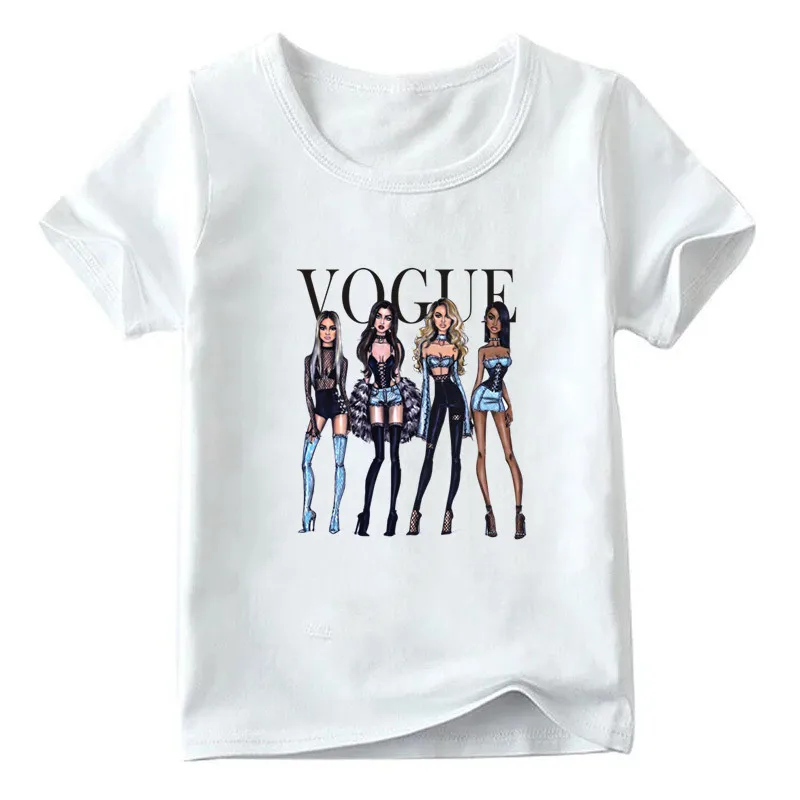 4 Fashion Family Matching Clothes Outfits Look Mother Daughter VOGUE Princess Tshirt Clothing Mommy and Me Family Look T-shirt - Цвет: 4
