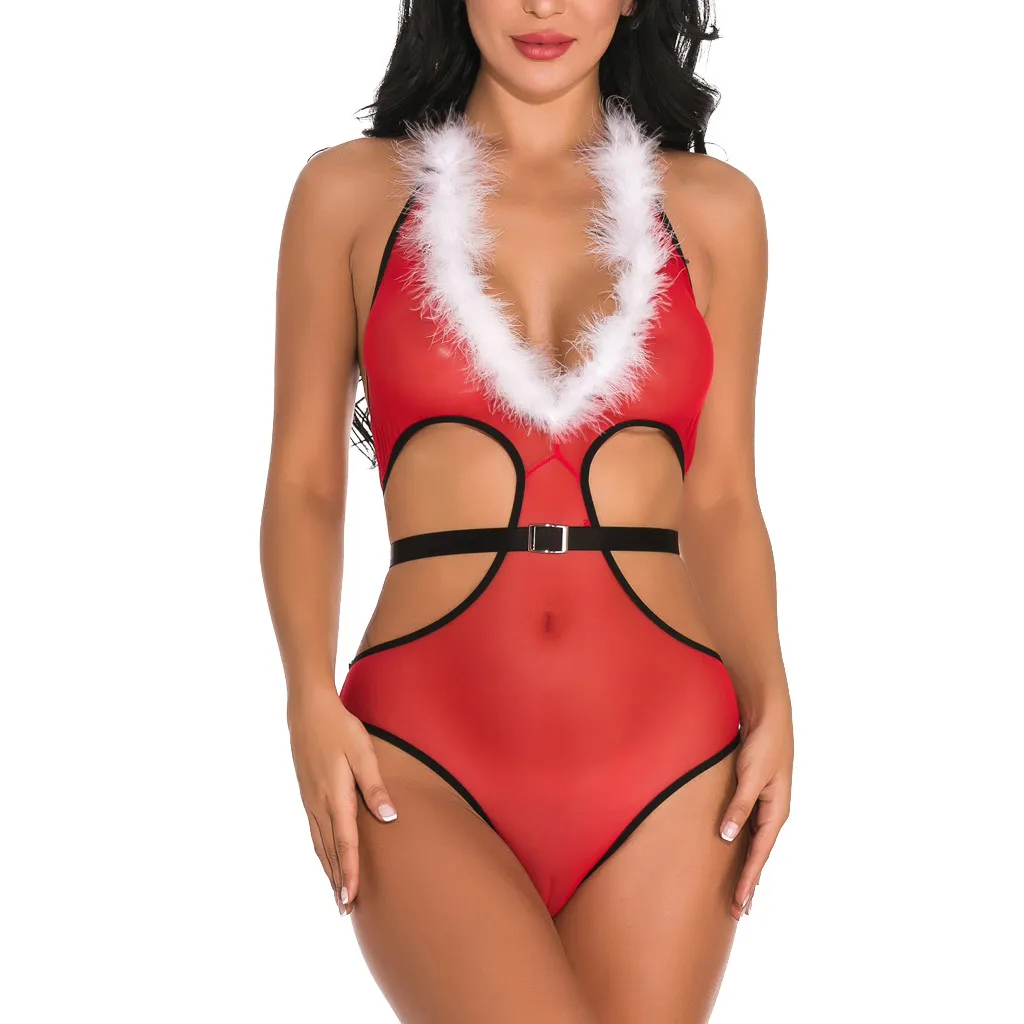 Женское рождественское сексуальное кружево женское бельё-Топик нижнее белье