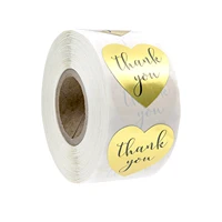 1inch 500pcs thank you stickers heart shape seal labels envelope stickers scrapbooking for package stationery sticker