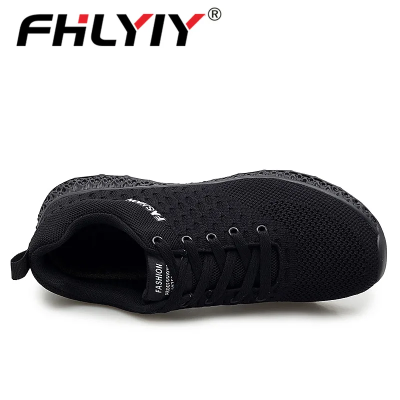 Fhlyiy/Брендовые мужские кроссовки; дышащая мужская обувь; повседневные кроссовки; мужские кроссовки на плоской подошве; черные мужские спортивные туфли