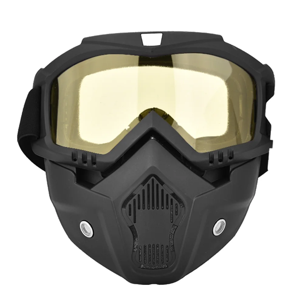 

Free Shipping Winter Snow Sports Ski Snowboard Motorcycle Full Face Mask Shield Goggles Glasses Yellow Color Goggles