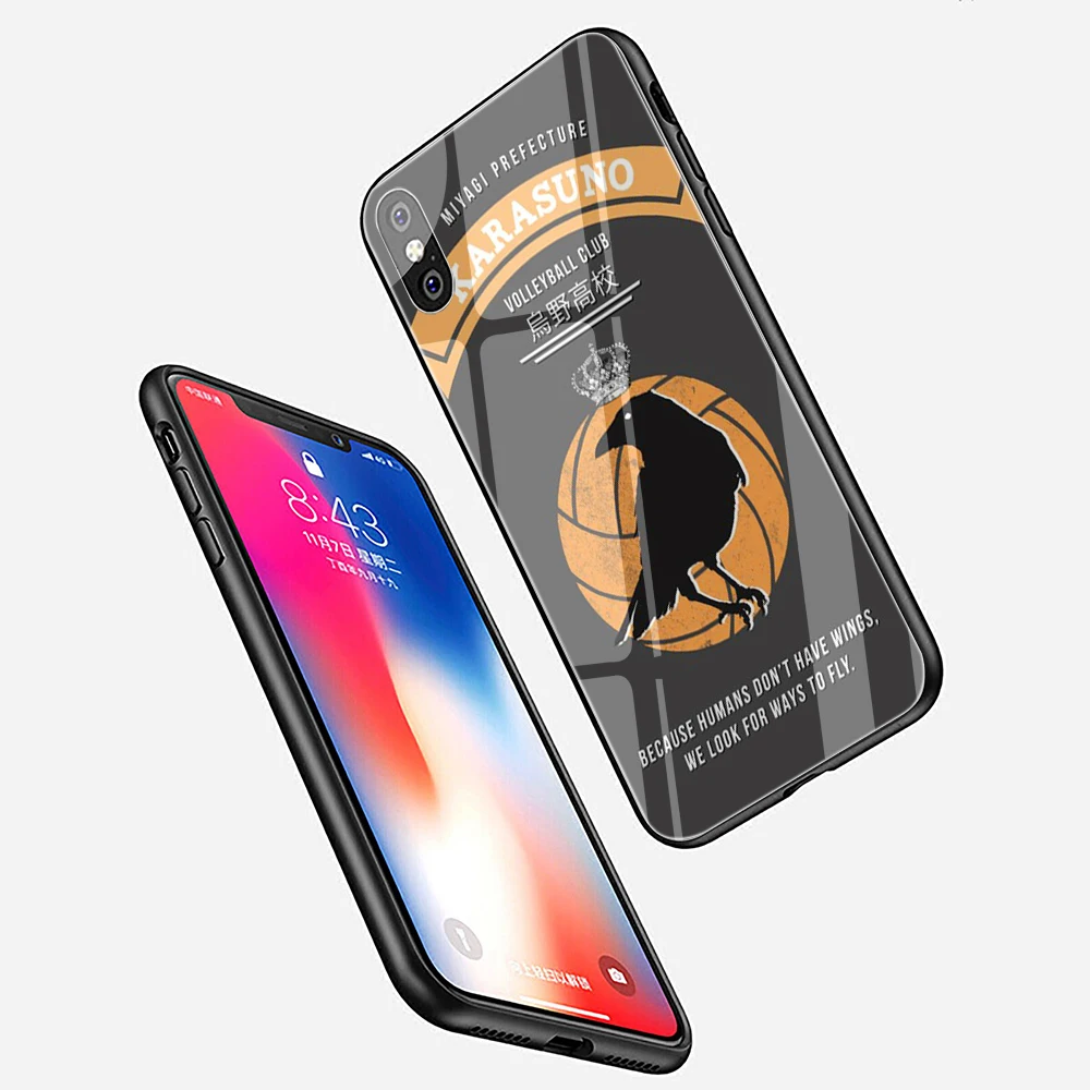 Эвау хайкюу! Karasuno Nekoma Crest чехол для телефона из закаленного стекла iphone SE 2020 5 5s 6 6s 7 8