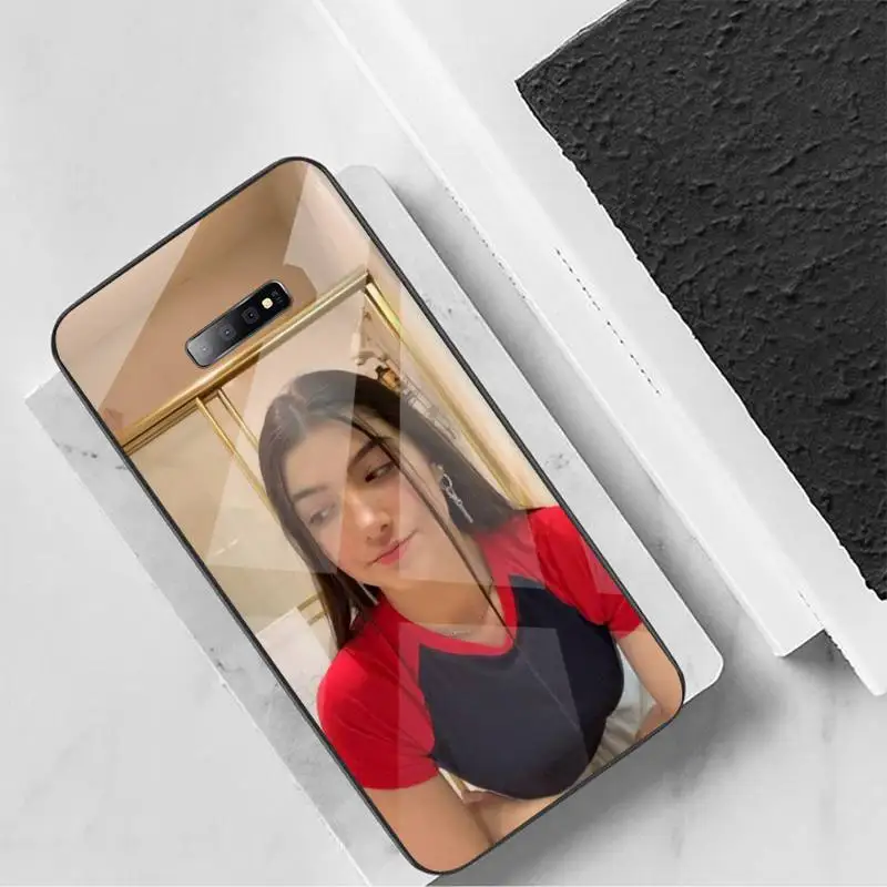 

Charli D Amelio fashion girl sexy Phone Case Tempered glass For Samsung S6 S7 edge S8 S9 S10 e plus note8 9 10 pro