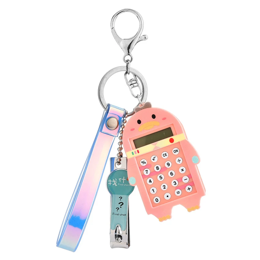 

Keychain Mini Pocket Caculator with Nail Clippers, Lanyard, Standard Function Electronics Calculator Student Kids Calculator