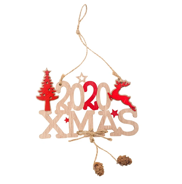 Wooden Ornaments HUIRAN Добро пожаловать Счастливого Рождества подвесной дверной баннер украшения Рождественские украшения для дома открытый Рождественский Декор год натальный - Цвет: Wooden Ornaments