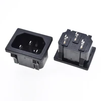 iec 320 c14 power socket 3pins male snap in 10a250v inlet electric socket wall cabinet rice cooker power interface connector