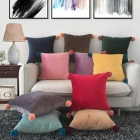 45cmx45cm throw cushion cover velvet fabric solid pillowcover sofa home living room office decoration pillowcase 40792