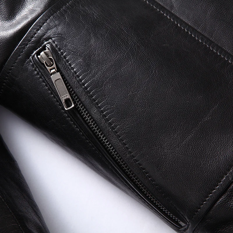 

Leather Men's Jacket Coat Winter Jackets for Men Sheepskin Jacket Hooded Collar Quality Genuine Leather Coats