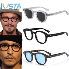 IVSTA Jonny Depp, мужские очки, ручная работа, ацетат, оправа, поляризационные солнцезащитные очки, круглые, люксовый бренд, оптические, близорукость, рецепт, логотип