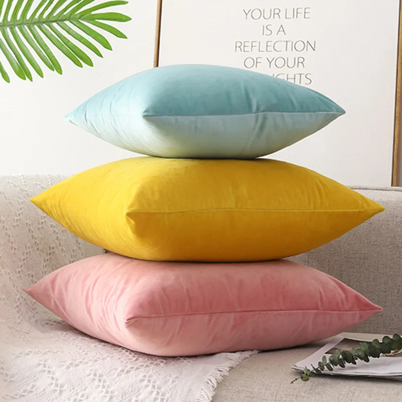 

Solid Color Shaggy Pillow Velvet Throw Pillow Cover Sofa Decorative Cushions Nordic Decoracion Hogar Moderno Cusions Cover