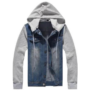 Повседневная тонкая мужская джинсовая куртка размера плюс куртка-бомбер с капюшоном мужская Ковбойская модная мужская джинсовая куртка Chaqueta Hombre