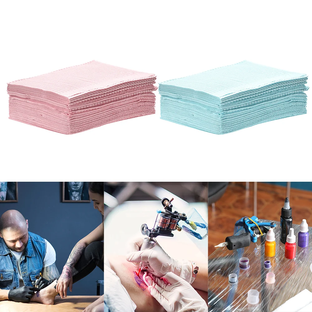3-слойная розовая синяя Абсорбирующая скатерть для татуировок одноразовая