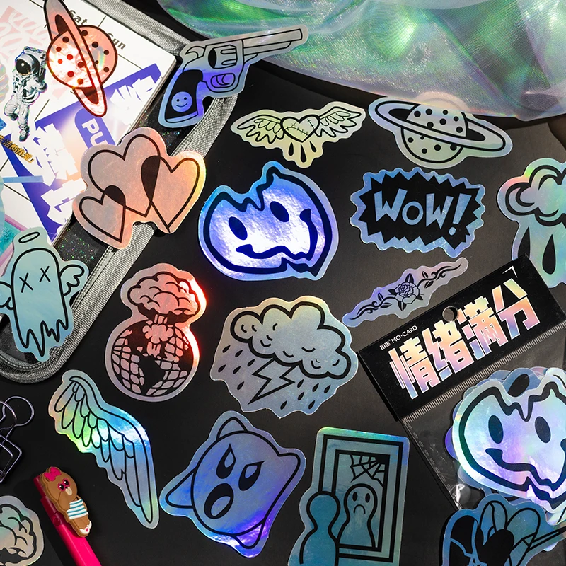 

30pcs/pack Laser Sticker pack Cool Decorative INS Sticker For Laptops Phone Scrapbooking Diary Album Stationery