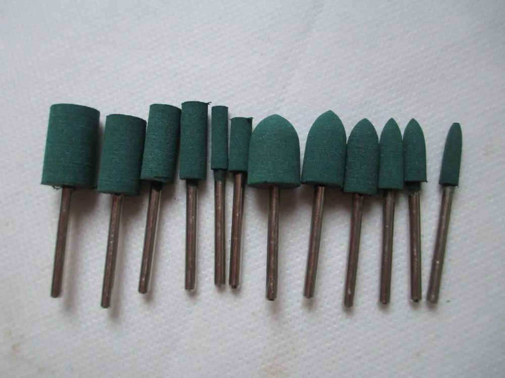 

12pc Rotary Assorted Abrasive Rubber Burr Point Kit 4mm-12mm Bullet Rubber Rotary Polishing Burrs Fits DREMEL