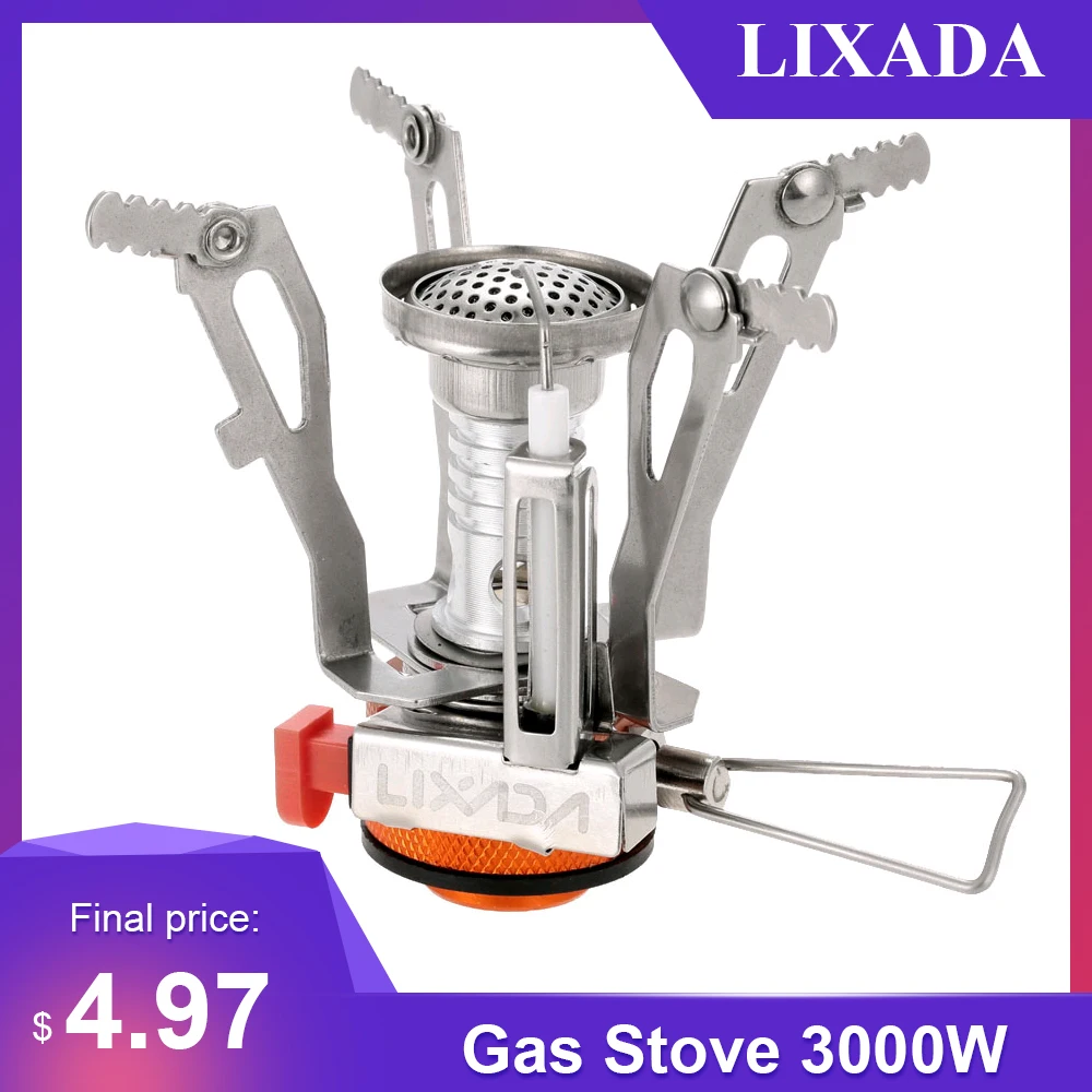 Lixada кемпинг газовая плита супер легкий мини Карманный открытый приготовления