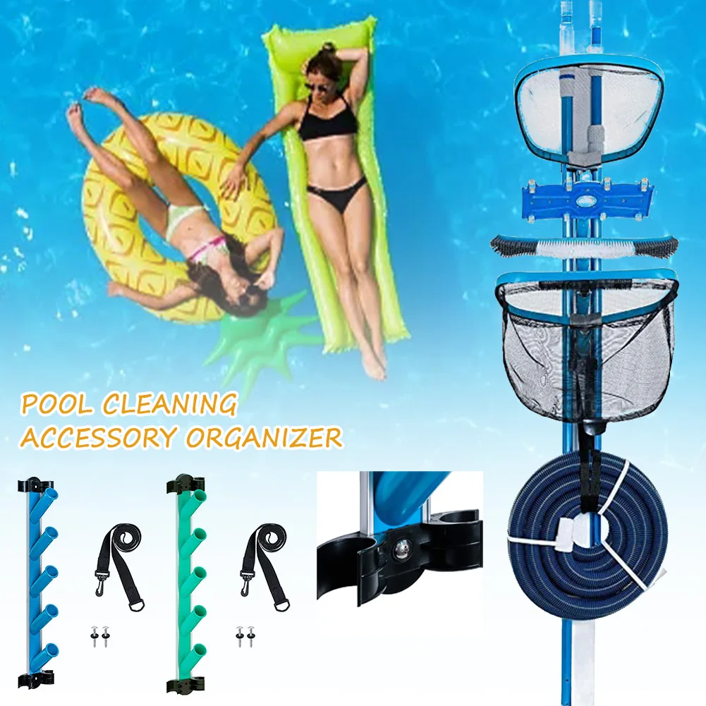 

Storage Holder Poles Pool Cleaning Accessory Organizer Rack Brushes For Swimming Hot Tub Multifunction Practical Durable PVC