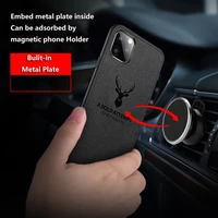 cloth texture deer 3d soft tpu magnetic car case for oppo reno pro reno z magnet plate case on for oppo f11 pro r19 cover