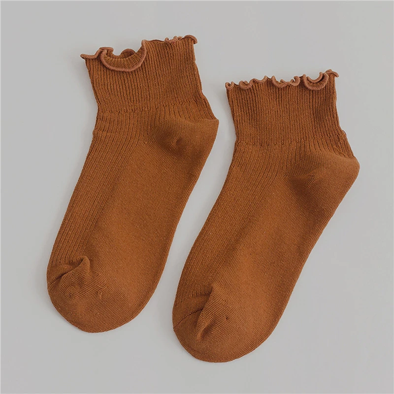 

Cute Women Ankle Socks Fashion Ruffles Soft Women Socks Top Quality Solid Color Harajuku Cute Socks Sweet Girl Cozy Frilled Sock