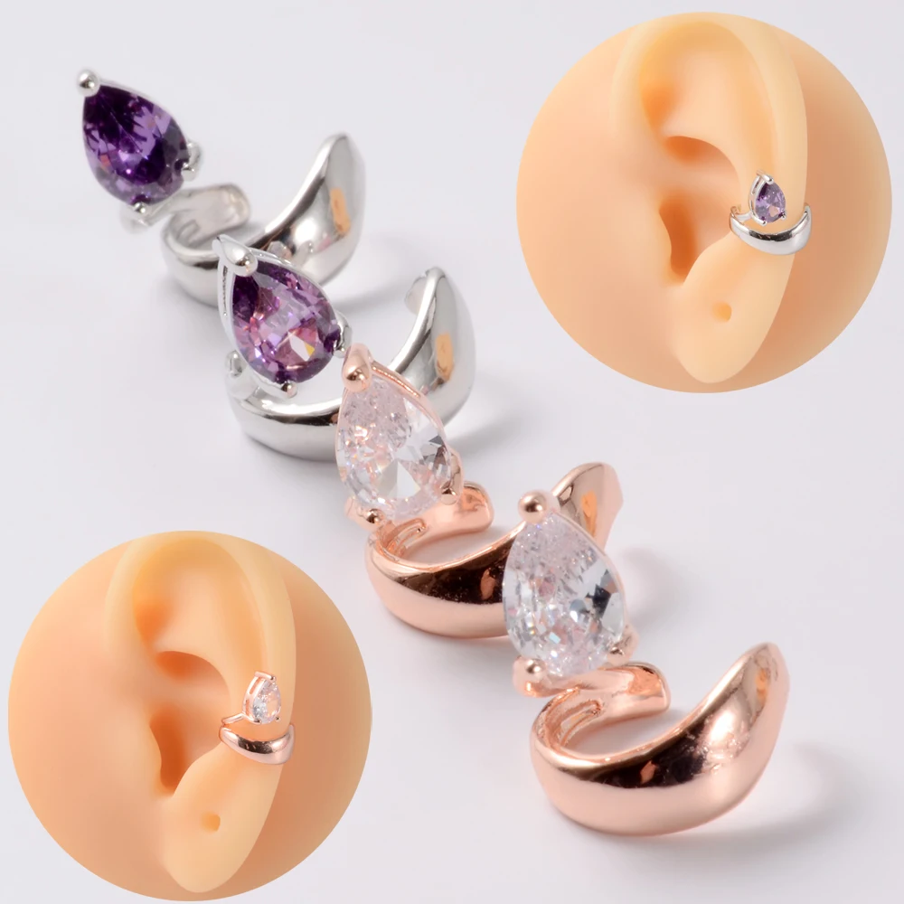

1 Piece Water Drop Shape Zircon Stud Ear Clip Tragus Cartilage Helix Earring Ear Stud Body Piercing Jewelry