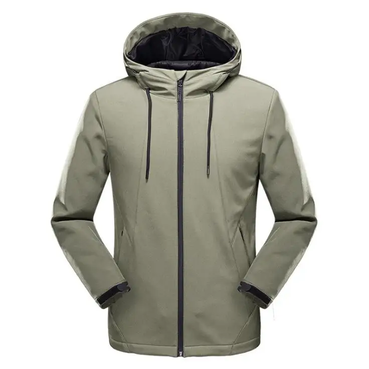 Мужская Флисовая Куртка с капюшоном теплая ветрозащитная куртка мягкой