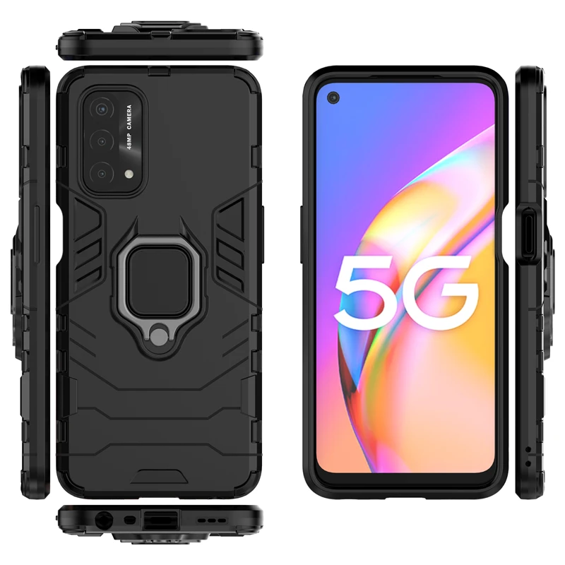 for oppo a54 5g case bumper hard armor magnetic suction stand full edge back cover for oppo a54 5g case for oppo a54 5g 6 5 inch free global shipping