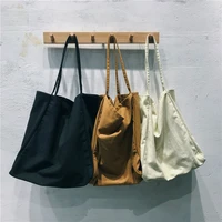 solid color canvas shoulder bag large capacity crossbody tote bag women single shoulder canvas handbags travel big purse 2021