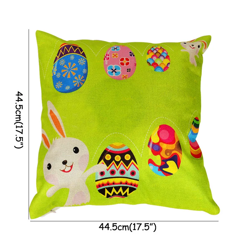 Linen pillowcase Наволочка на подушку с пасхальным Кроликом, яйцами, пасхальными, шоколадными яйцами, курицей, пасхальными украшениями для дома, вечерние украшения, подарок - Цвет: Linen pillowcase