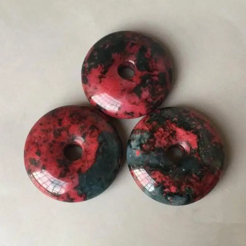 Подвеска-Пончик Из Натурального Красного Цветка Персика нефрита ожерелье для