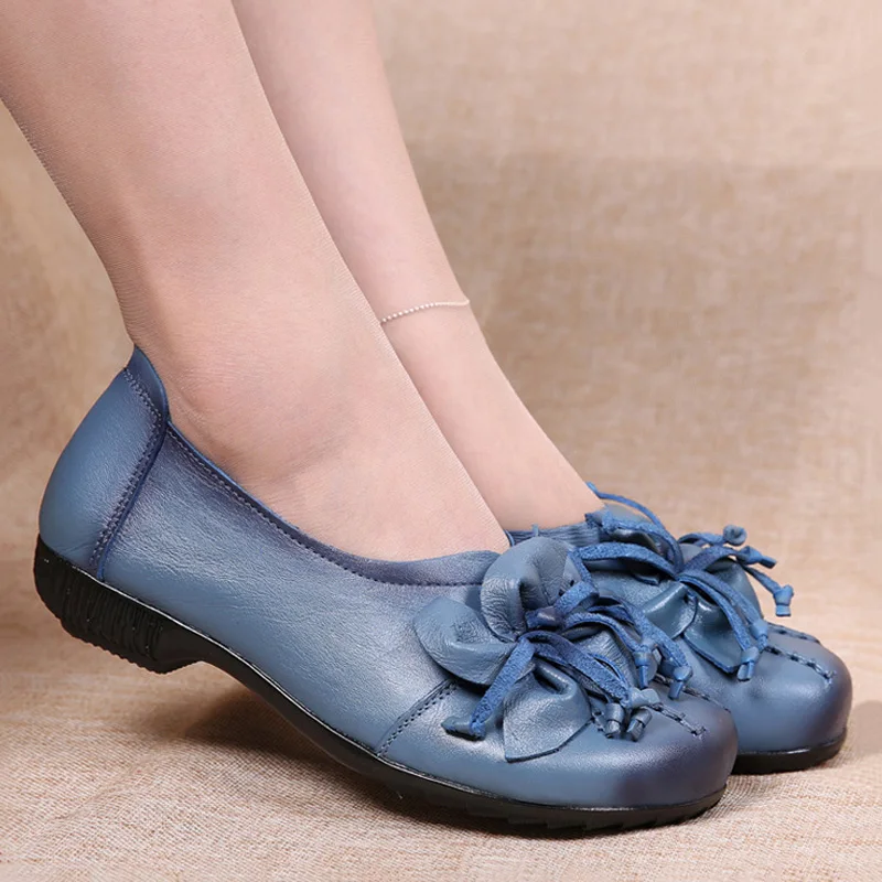 Женская обувь на плоской подошве ручной работы женские лоферы из натуральной