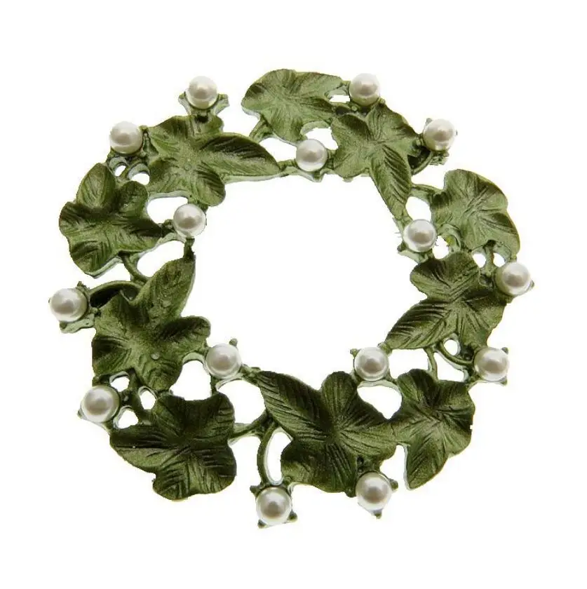 CSxjd 2020 Новый Винтаж ювелирный завод лист растения венок имитация жемчуга брошь