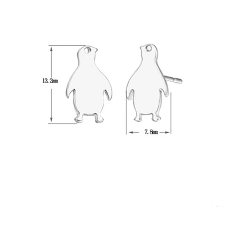 2020s милые мини-серьги-гвоздики с пингвином для девочек и женщин простые