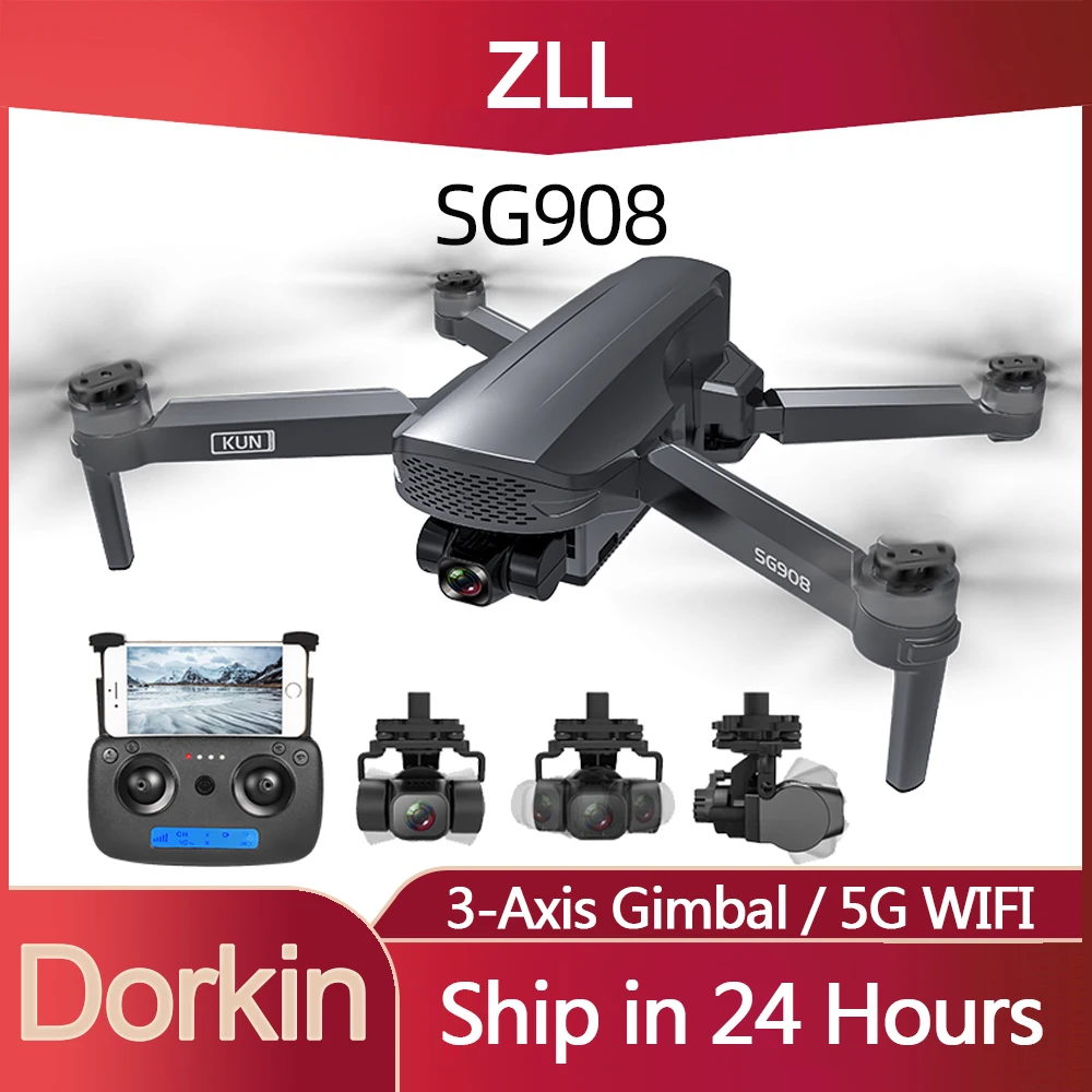 

Original ZLL SG908 Camera Drone 4k Professional with 3-Axis Gimbal Stabilizer Brushless Motor 5G WIFI GPS Quadcopter RC Drone