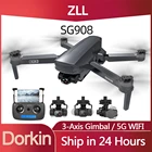 Оригинальный профессиональный Квадрокоптер ZLL SG908 с камерой 4k и 3-осевым шарнирным стабилизатором, бесщеточный двигатель, 5G WIFI GPS, Квадрокоптер, Радиоуправляемый Дрон