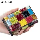 Женский кошелек WESTAL, кожаный, компактный, короткий, с отделением для монеткарт, тонкий, 517