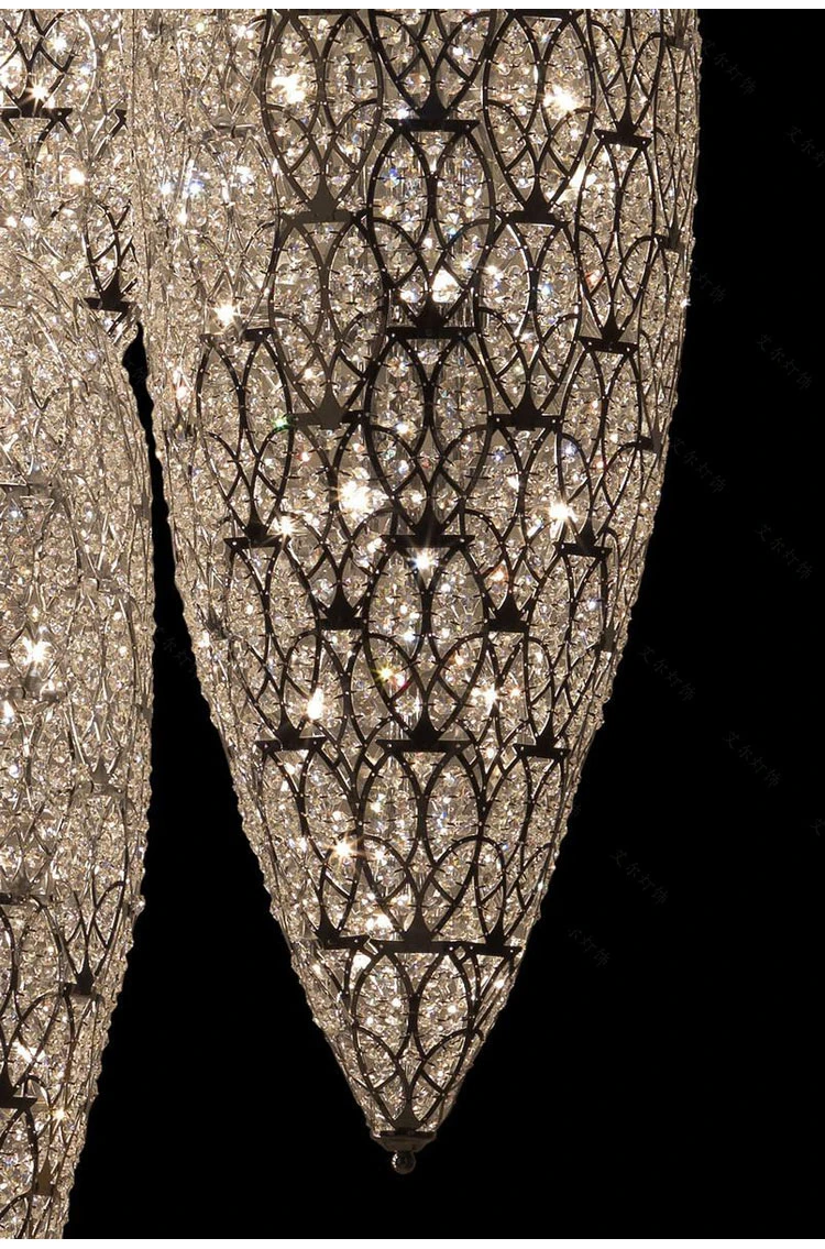 Modern Design Family Life Interior Lighting Fixture Crystal Beads Mounted Egg Shape Pendant Lamp Silver Frame For Tearoom | Лампы и