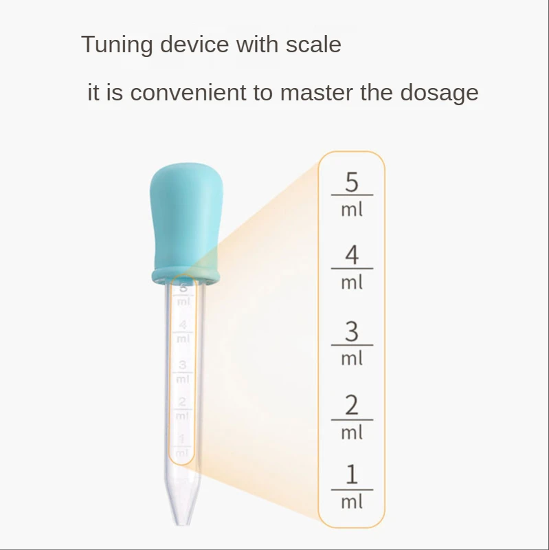 Gotero para beb&eacute;, alimentador de medicina a prueba de choques, alimentador de Medicina de agua para beb&eacute; reci&eacute;n nacido con escala, alimentador de Medicina de Gel de s&iacute;lice de 5ml-2