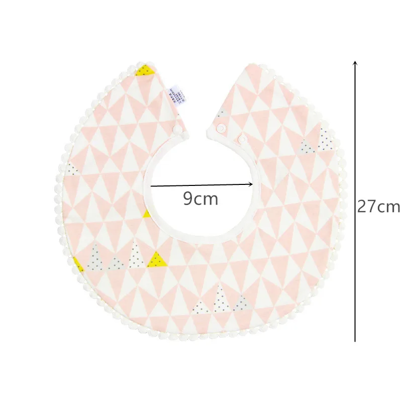 Baberos de algod&oacute;n de cuello redondo para beb&eacute;, 360 grados, impermeables, con dibujos animados-5