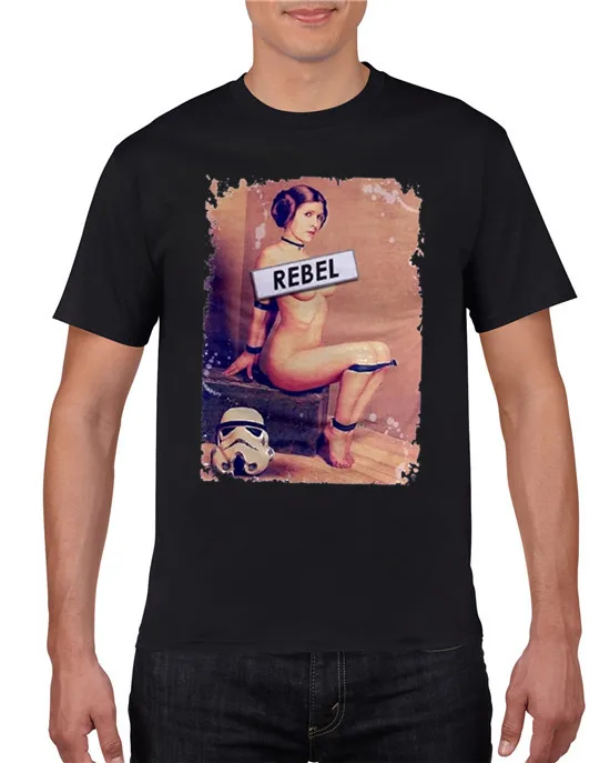 2019 100% хлопок футболка для мужчин принцесса Leia в бондаже Naughty Rebel печатная