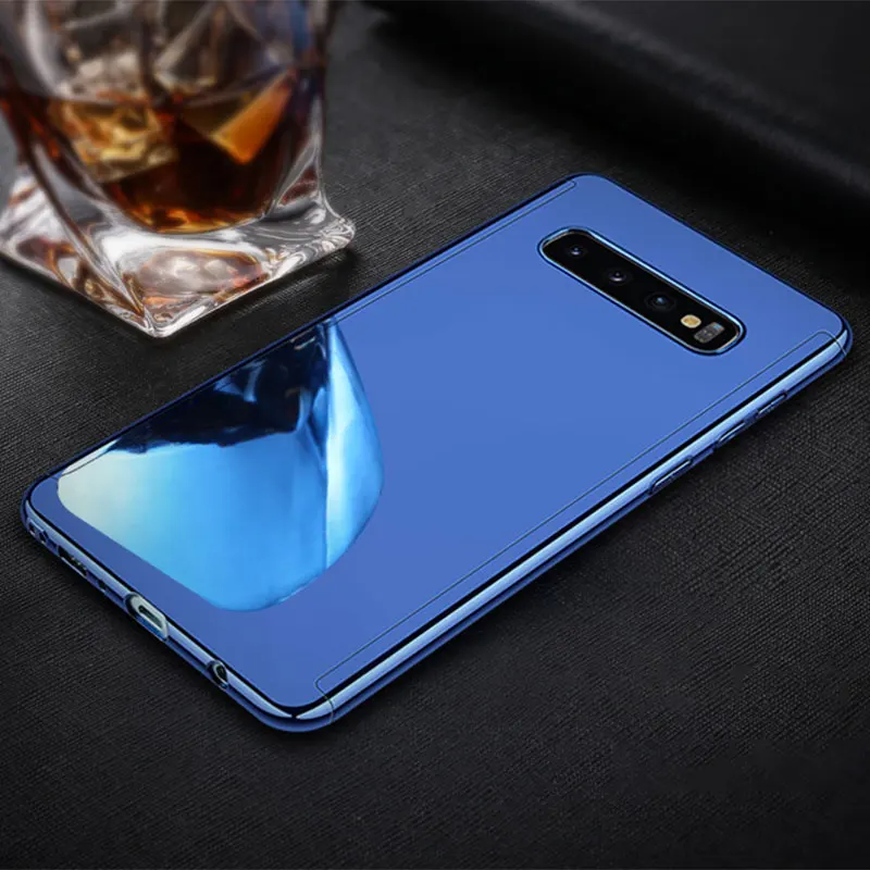 Для samsung Galaxy S10 роскошное покрытие для чехла 360 PC зеркальная поверхность задняя