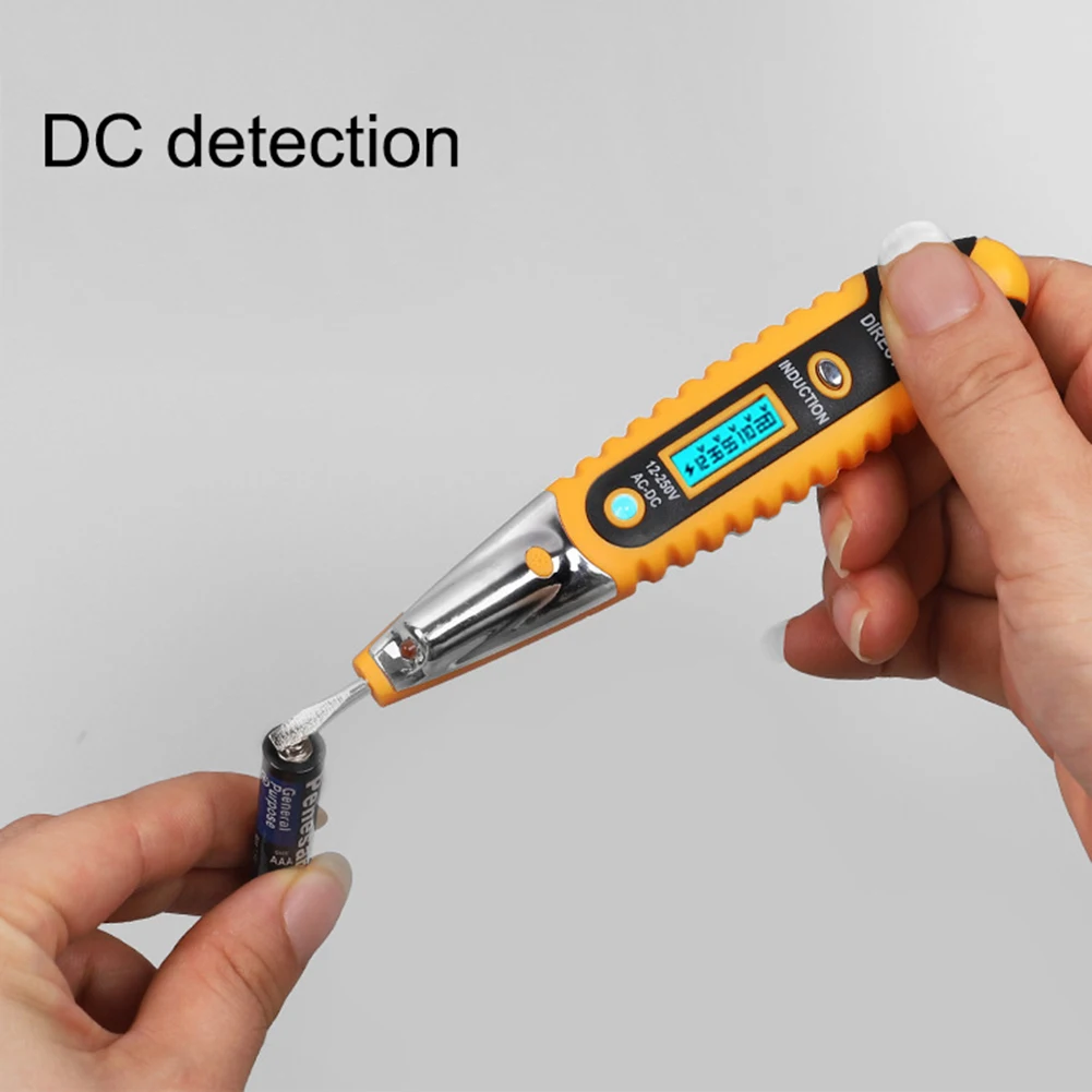 Digital Induction Voltmeter AC DC 12-250V Voltage Detector Tester Pen With LED Light Indicator | Инструменты