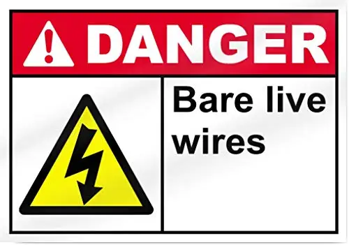 

Funny Warning Signs Metal Safety Signs for Home 8X12 Bare Live Wires Danger Sign,Unique Gifts Gifts Metal Retro Wall Decor Uniqu